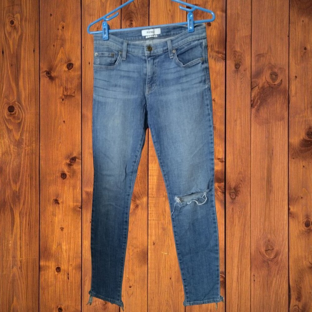 Pistola Women's Size 27 Blue Distressed Denim Skinny Jeans Casual City